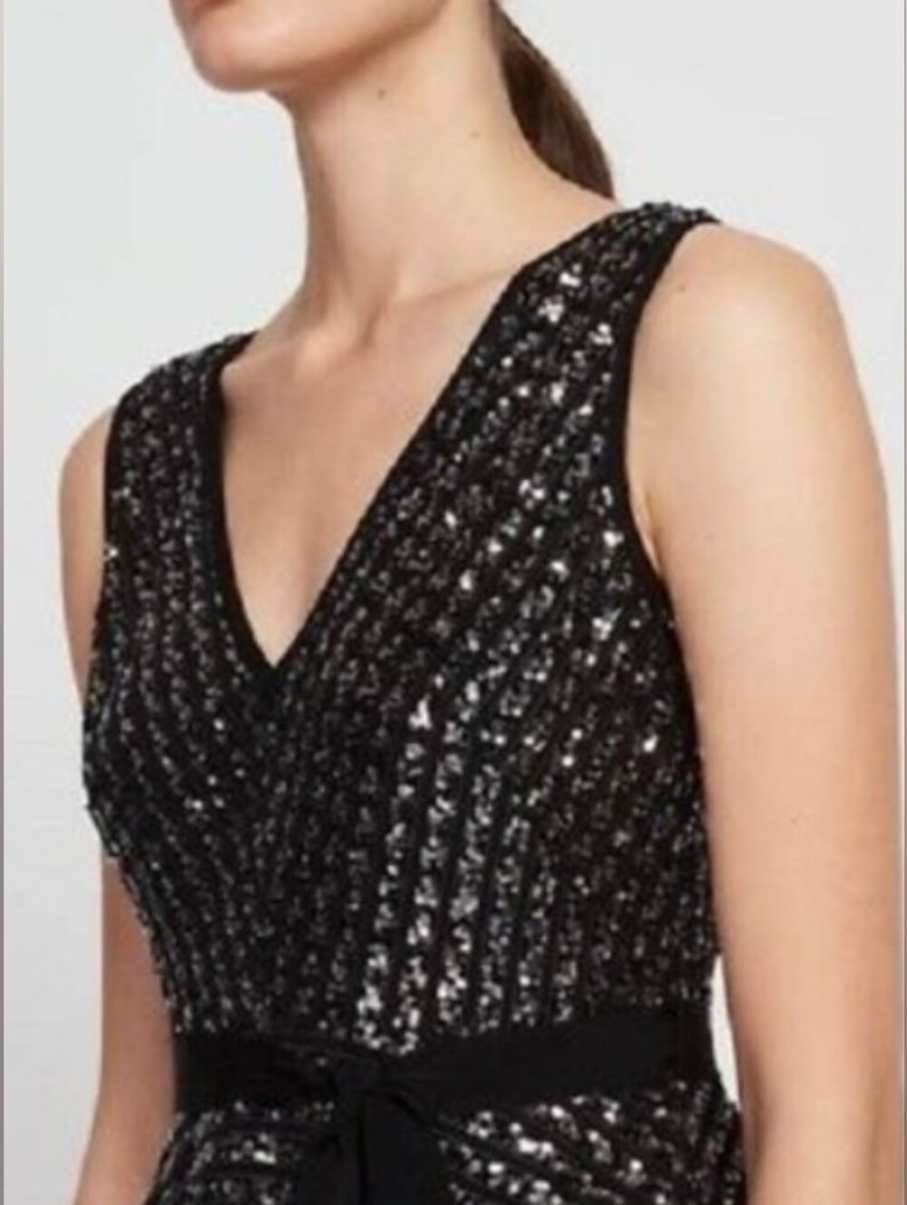 SANDRO paris NOLENE COCKTAIL sequin Mini Dress In Black/grey S